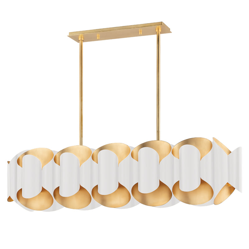 Hudson Valley - 8546-GL/WH - 12 Light Island Pendant - Banks - Gold Leaf