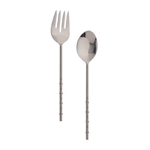 Design Shop Stainless Steel Gold Dots Server S/2