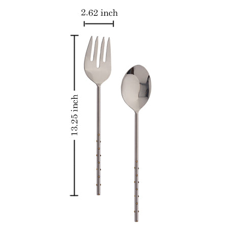 Design Shop Stainless Steel Gold Dots Server S/2