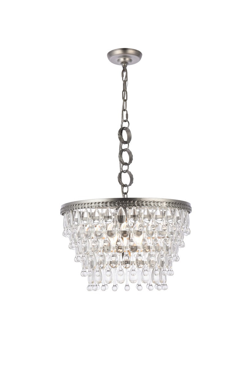 Elegant Lighting - 1219D19AS/RC - Five Light Pendant - Nordic - Antique Silver