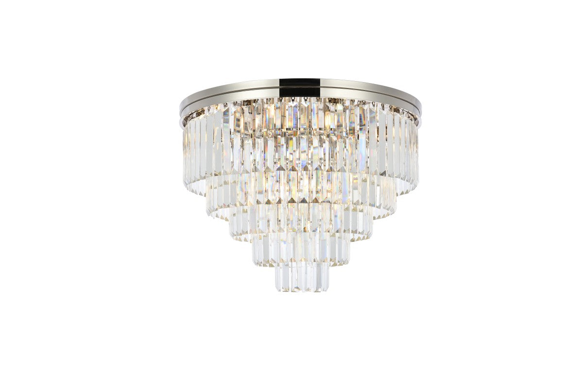 Elegant Lighting - 1231F32PN/RC - 17 Light Flush Mount - Sydney - Polished nickel