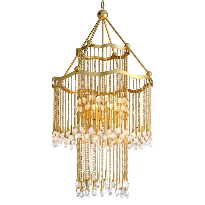 Corbett Lighting 12 Light Chandelier from the Kiara collection in Gold Leaf finish