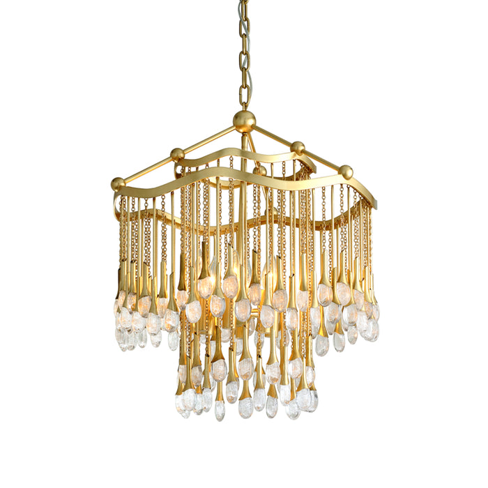Corbett Lighting Six Light Chandelier from the Kiara collection in Gold Leaf finish