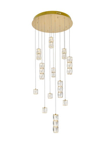 Elegant Lighting - 3500D24G - LED Pendant - Polaris - Gold