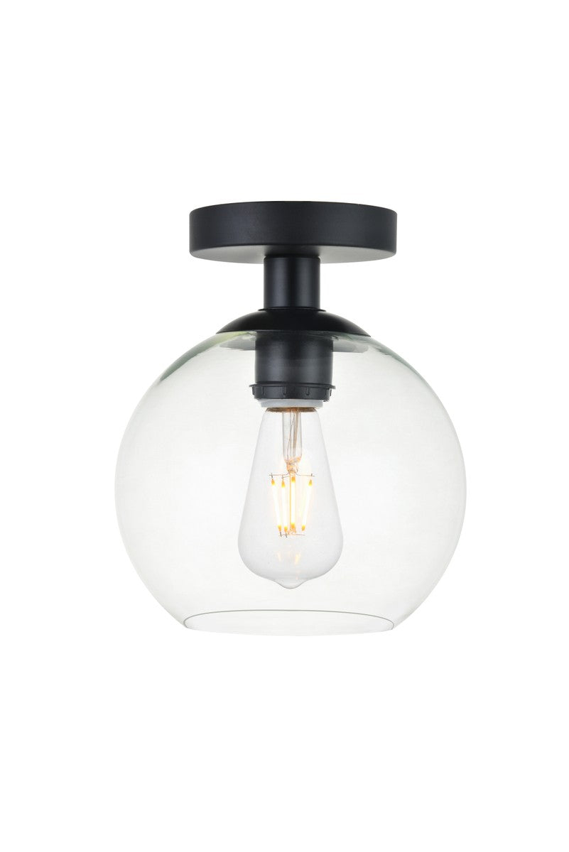 Elegant Lighting - LD2204BK - One Light Flush Mount - BAXTER - Black And Clear