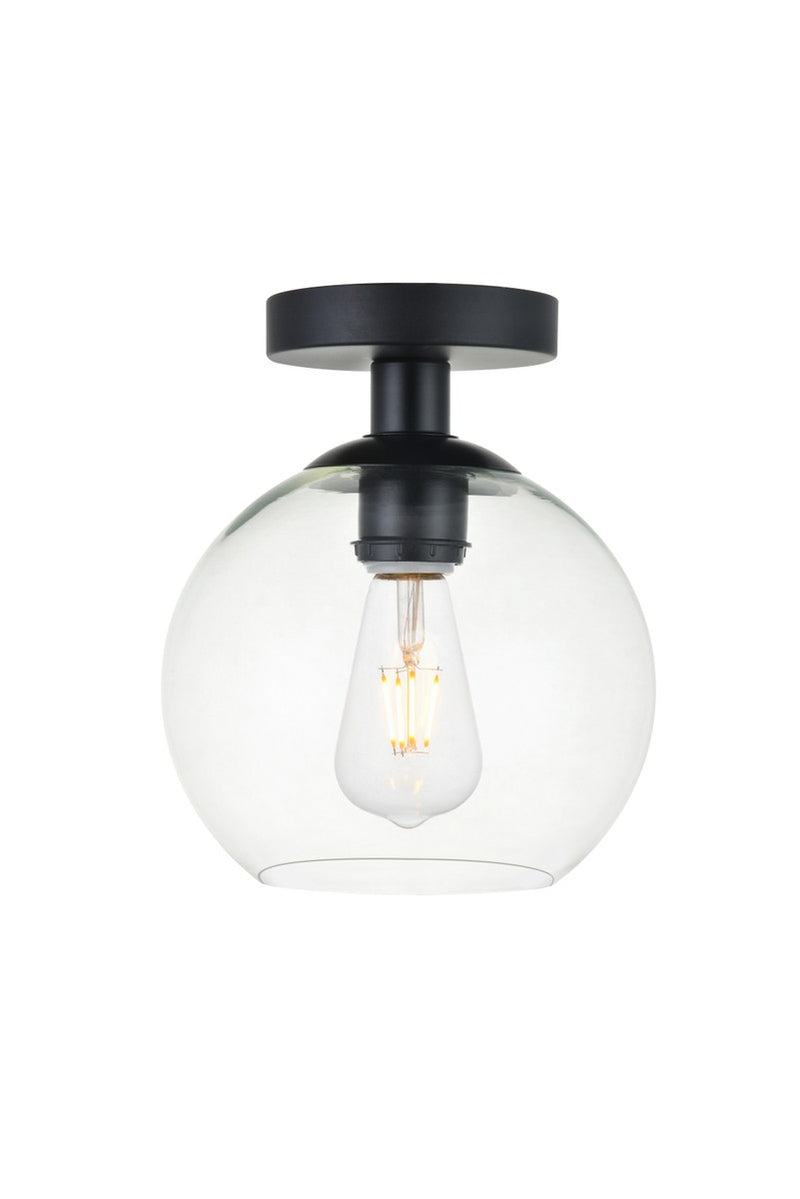 Elegant Lighting - LD2204BK - One Light Flush Mount - BAXTER - Black And Clear