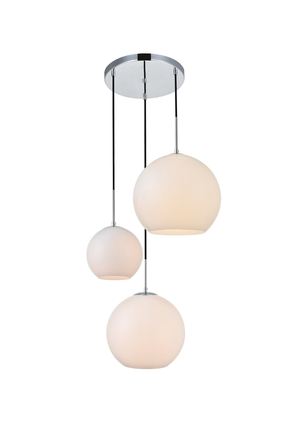 Elegant Lighting - LD2219C - Three Light Pendant - Baxter - Chrome And Frosted White