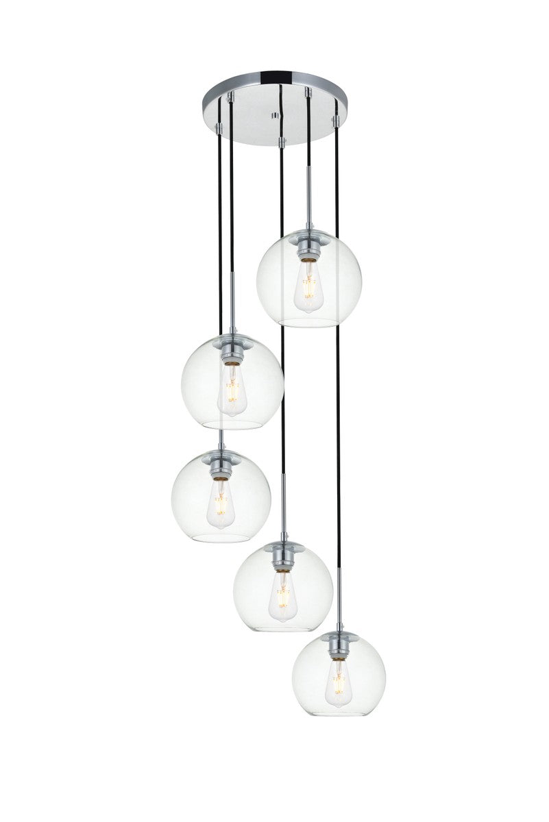 Elegant Lighting - LD2226C - Five Light Pendant - BAXTER - Chrome