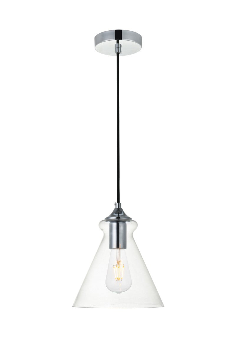 Elegant Lighting - LD2244C - One Light Pendant - DESTRY - Chrome and Clear