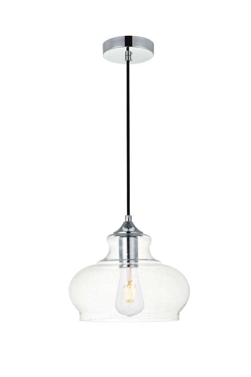Elegant Lighting - LD2246C - One Light Pendant - DESTRY - Chrome and Clear