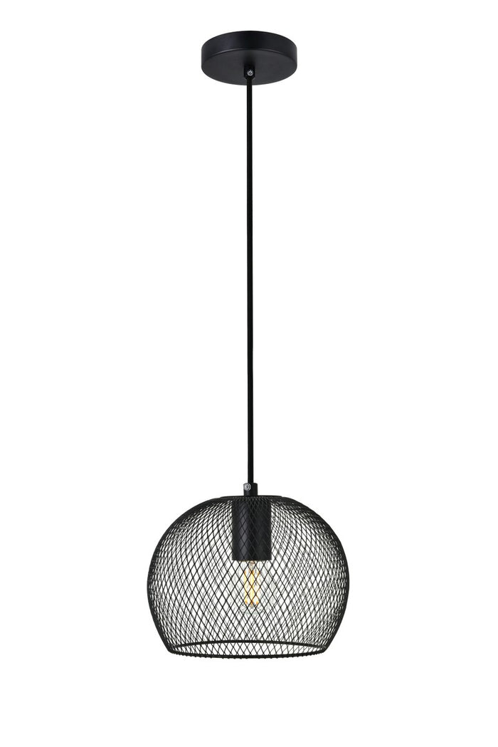 Elegant Lighting One Light Pendant from the KELLER collection in Black finish