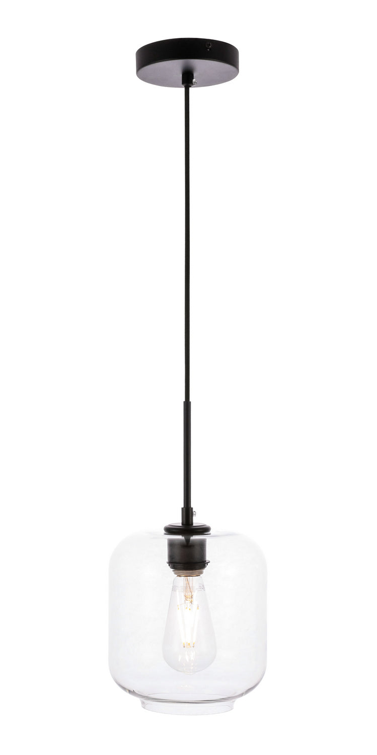 Elegant Lighting - LD2272BK - One Light Pendant - Collier - Black And Clear Glass