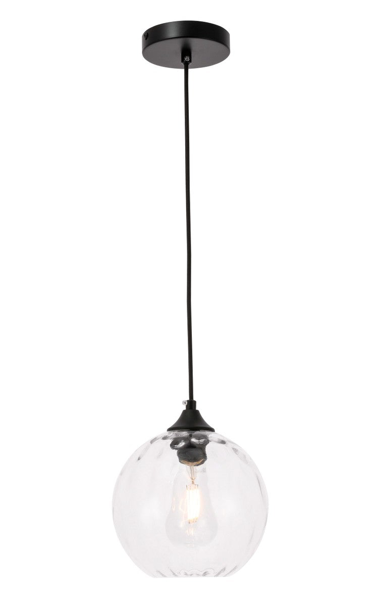 Elegant Lighting - LD2281 - One Light Pendant - Cashel - Black and Clear glass