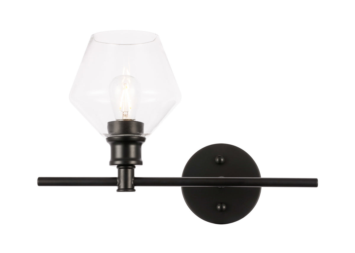 Elegant Lighting - LD2300BK - One Light Wall Sconce - Gene - Black And Clear Glass