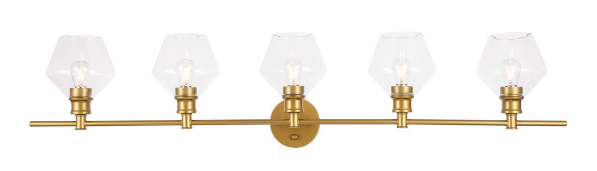 Elegant Lighting - LD2324BR - Five Light Wall Sconce - Gene - Brass and Clear glass