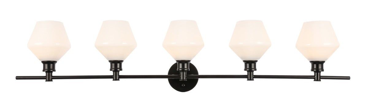 Elegant Lighting - LD2325BK - Five Light Wall Sconce - Gene - Black and Frosted white glass