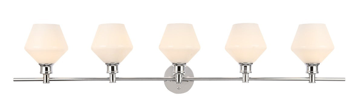 Elegant Lighting - LD2325C - Five Light Wall Sconce - Gene - Chrome and Frosted white glass