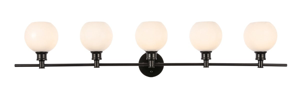 Elegant Lighting - LD2327BK - Five Light Wall Sconce - Collier - Black and Frosted white glass