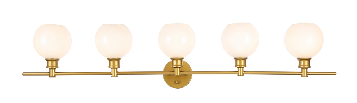 Elegant Lighting - LD2327BR - Five Light Wall Sconce - Collier - Brass and Frosted white glass