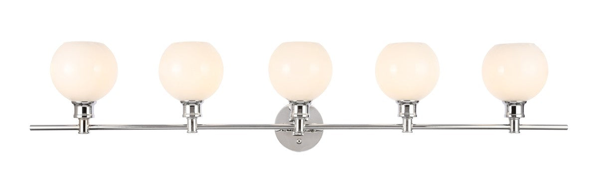 Elegant Lighting - LD2327C - Five Light Wall Sconce - Collier - Chrome and Frosted white glass