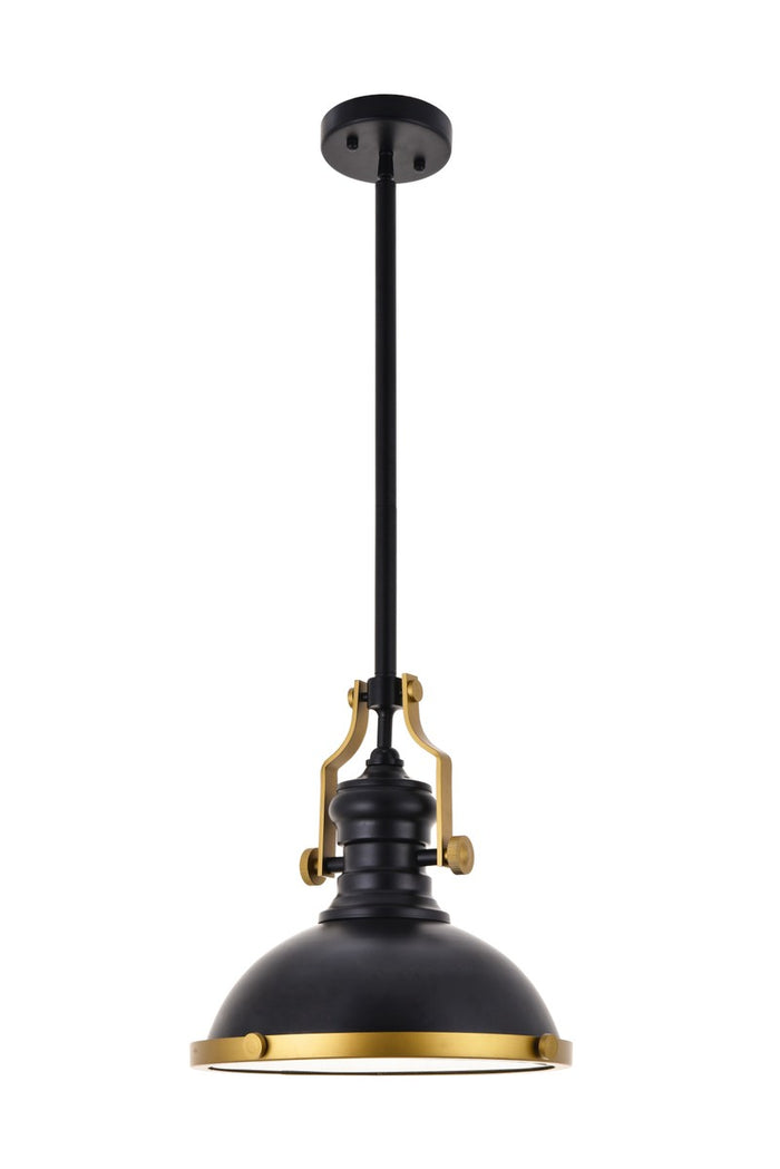 Elegant Lighting One Light Pendant from the Eamon collection in Matte Black finish