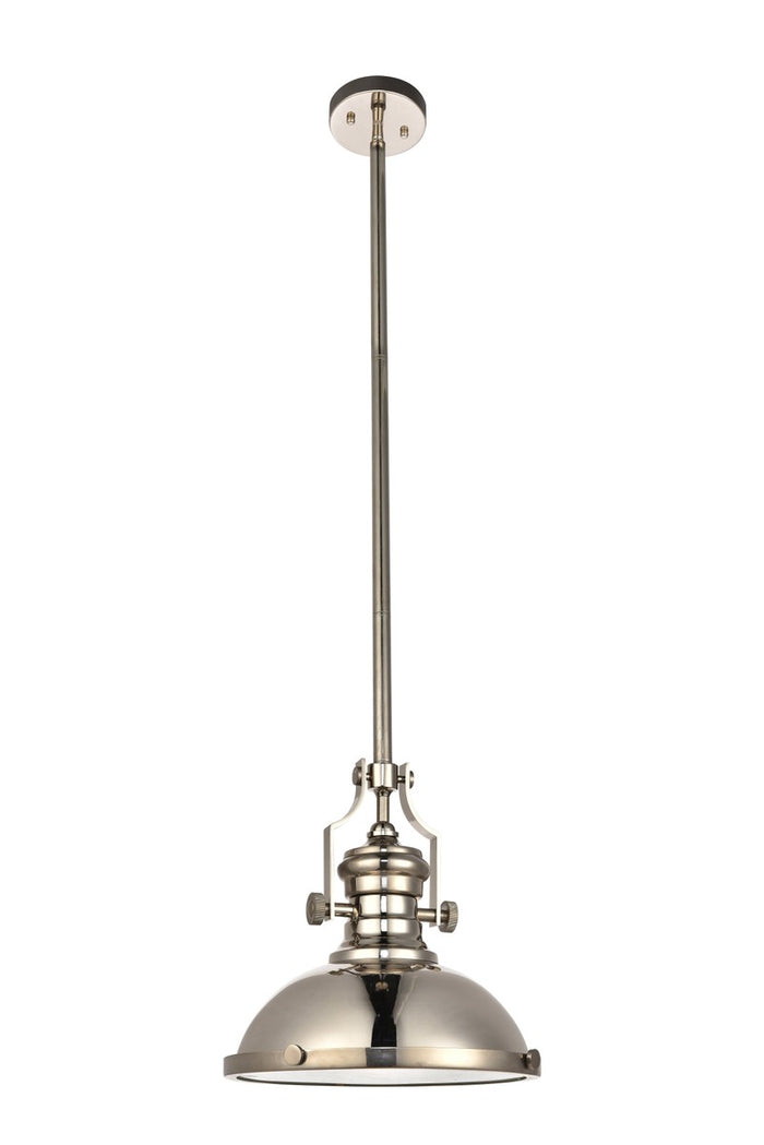 Elegant Lighting One Light Pendant from the Eamon collection in Polished Nickel finish