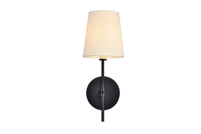 Elegant Lighting One Light Wall Sconce from the Mel collection in Black finish
