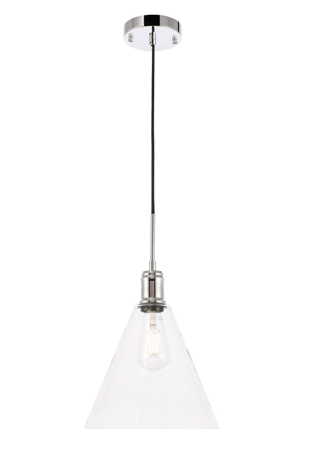 Elegant Lighting - LD6226C - One Light Pendant - Hugh - Chrome And Clear Glass