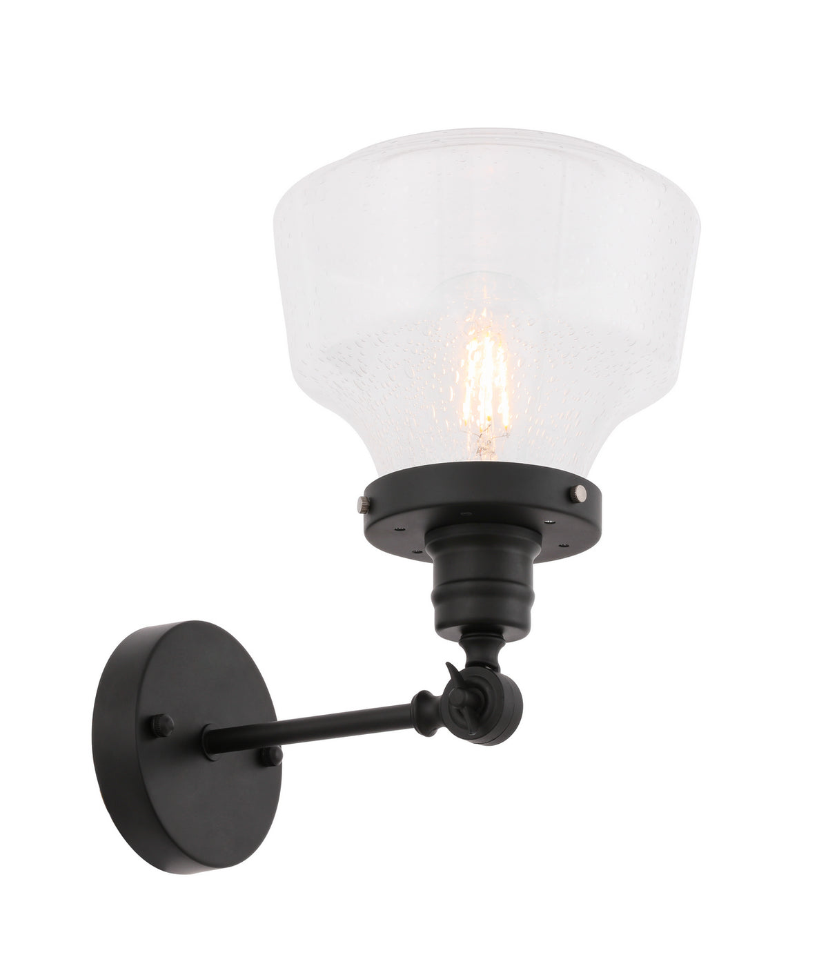 Elegant Lighting - LD6234BK - One Light Wall Sconce - Lyle - Black And Clear Seeded Glass