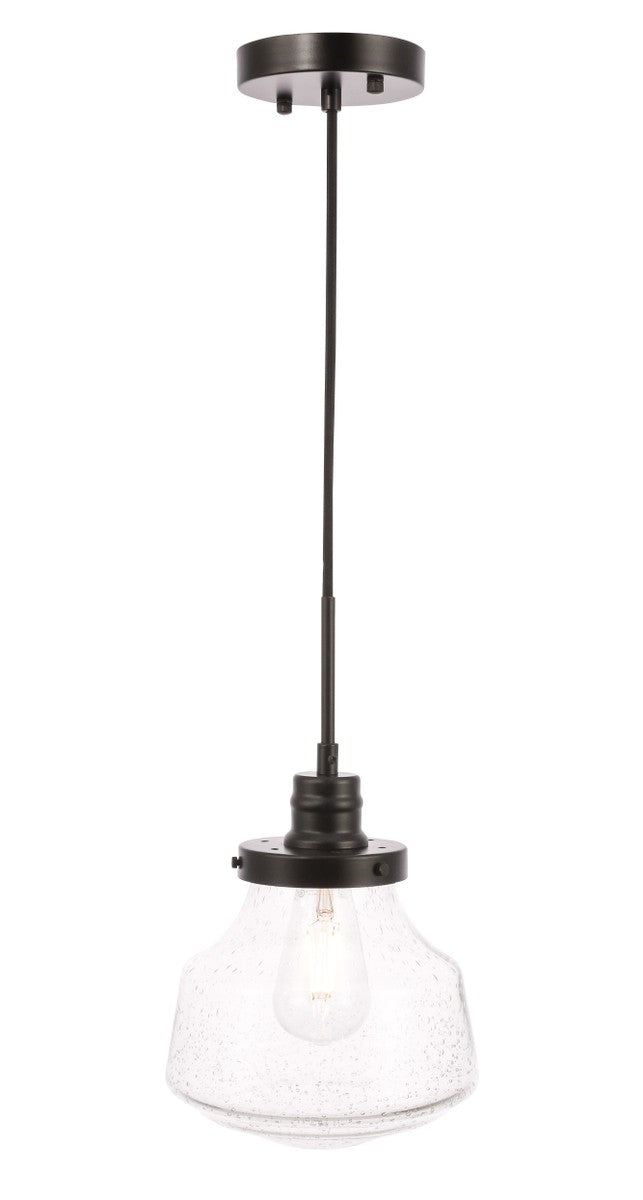 Elegant Lighting - LD6252BK - One Light Pendant - Lyle - Black and Clear seeded glass