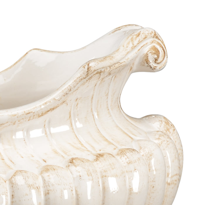 Chelsea House Antique White Oval Pot