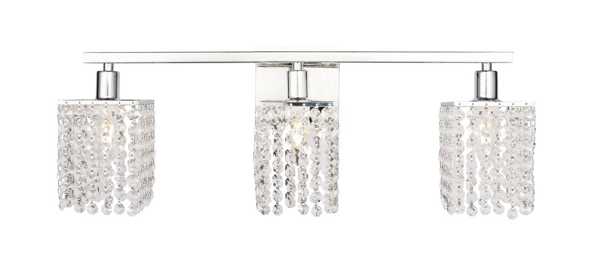 Elegant Lighting - LD7011C - Three Light Wall Sconce - Phineas - Chrome and Clear Crystals
