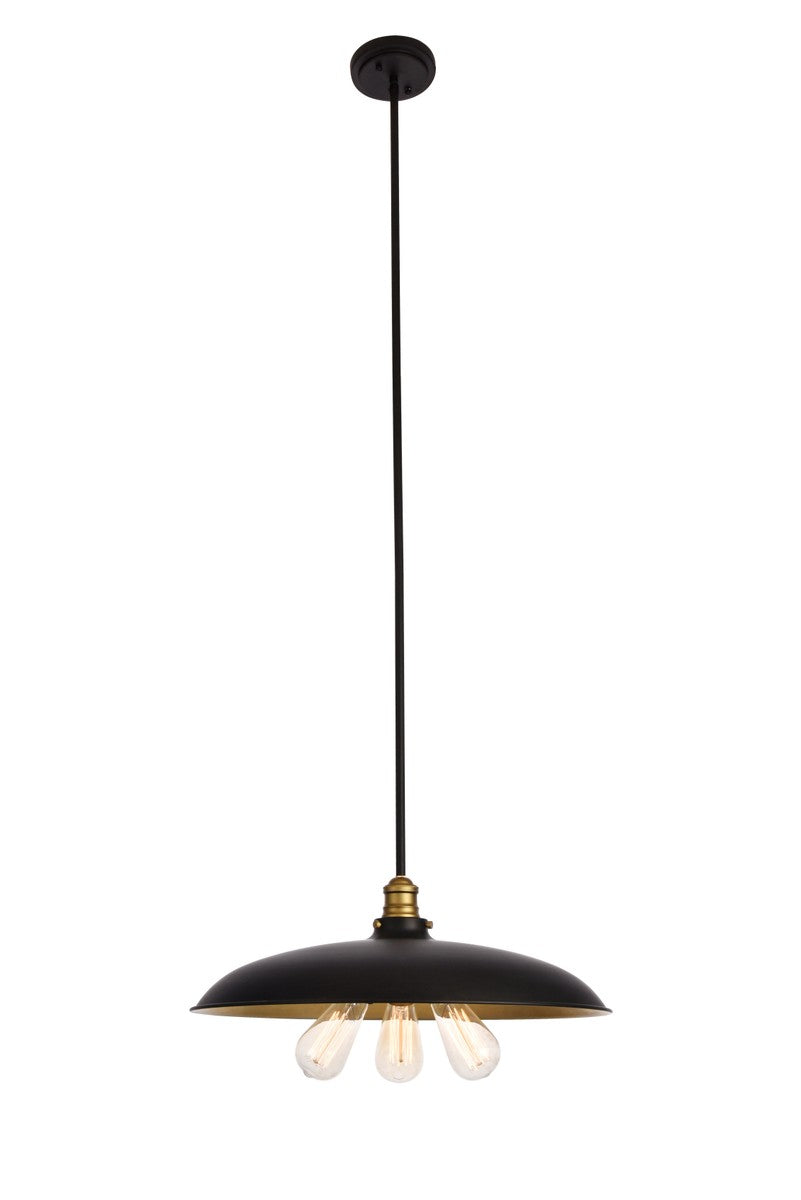 Elegant Lighting - LD8004D20BK - Three Light Chandelier - Anders - Black and Brass