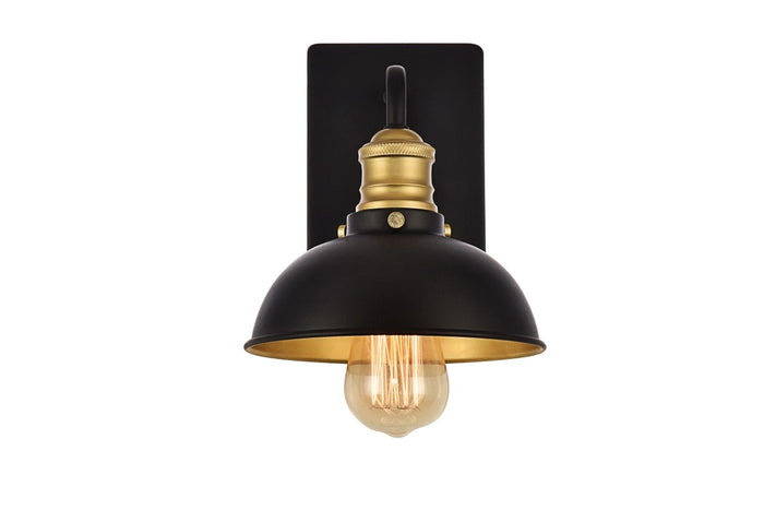 Elegant Lighting One Light Wall Sconce from the Anders collection in Black And Brass finish