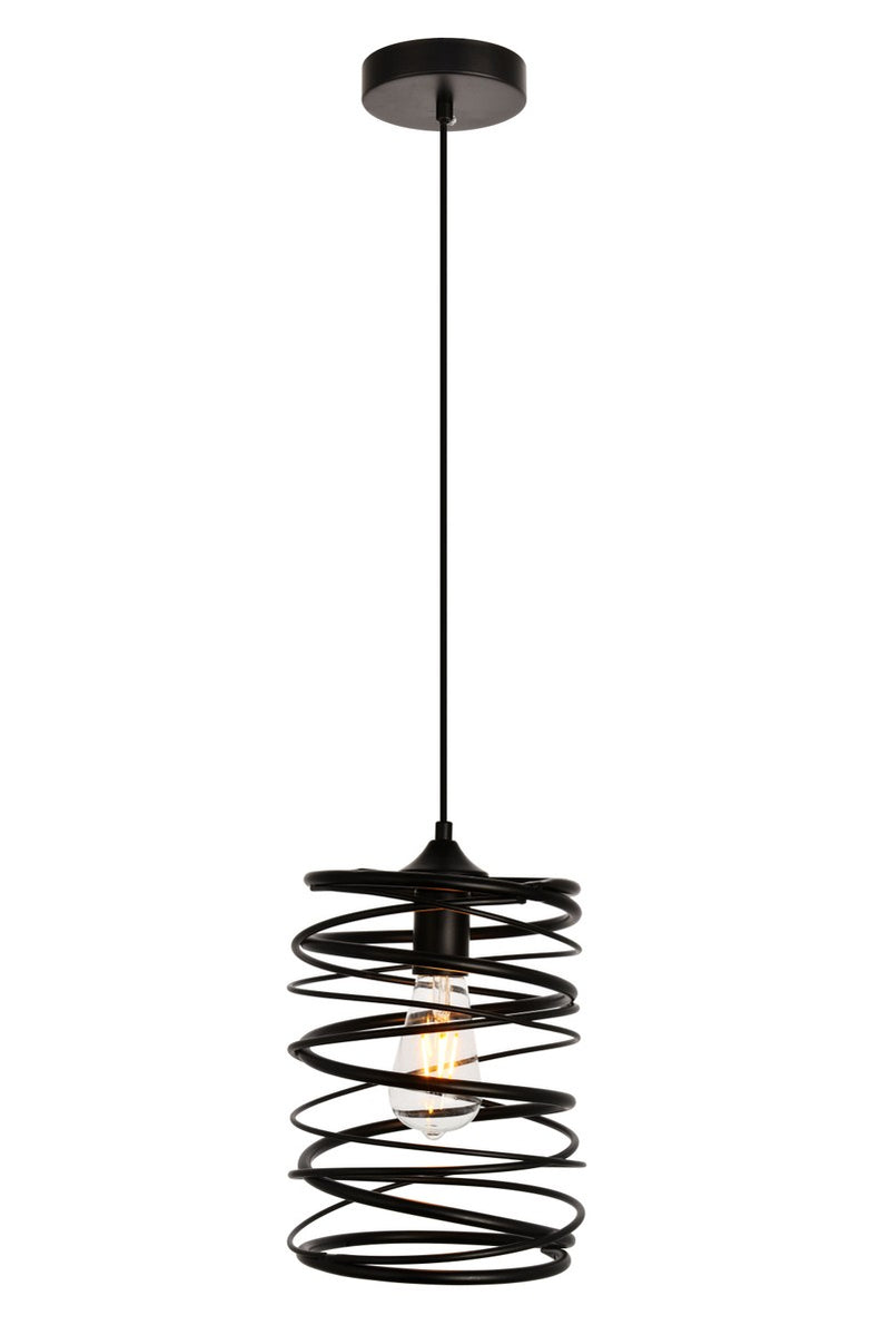 Elegant Lighting - LDPD2086 - One Light Pendant - Hopper - Black