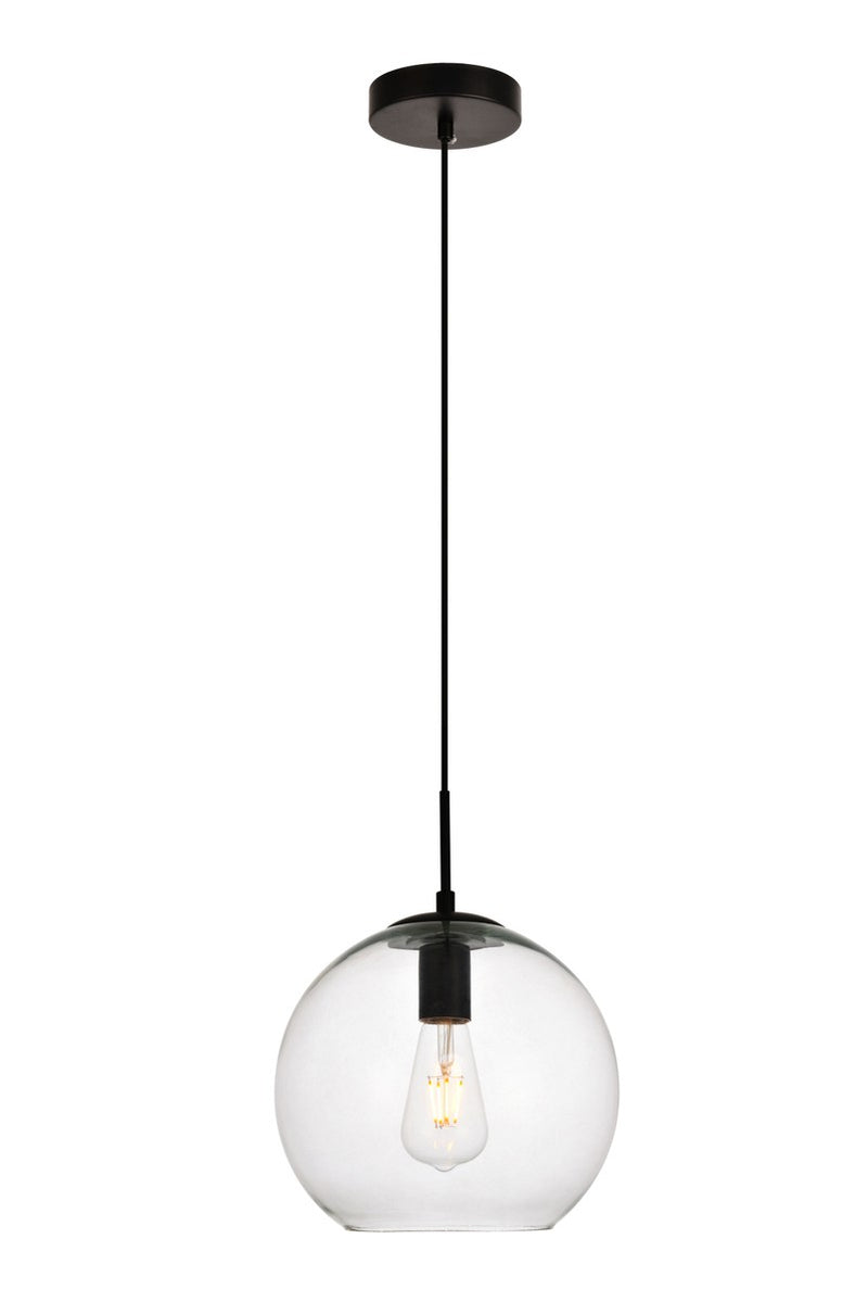 Elegant Lighting - LDPD2113 - One Light Pendant - Placido - Black And Clear