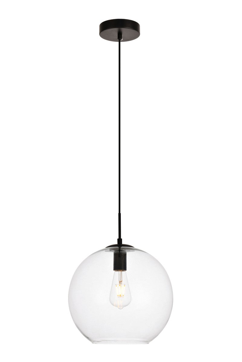 Elegant Lighting - LDPD2114 - One Light Pendant - Placido - Black And Clear