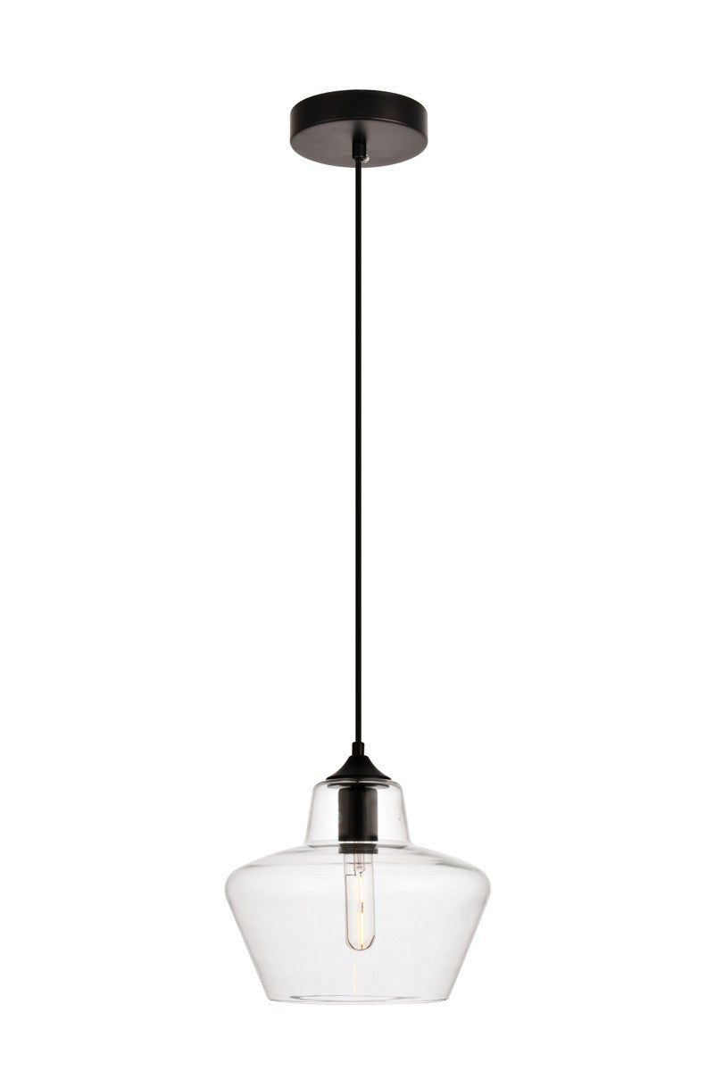 Elegant Lighting - LDPD2118 - One Light Pendant - Placido - Black And Clear