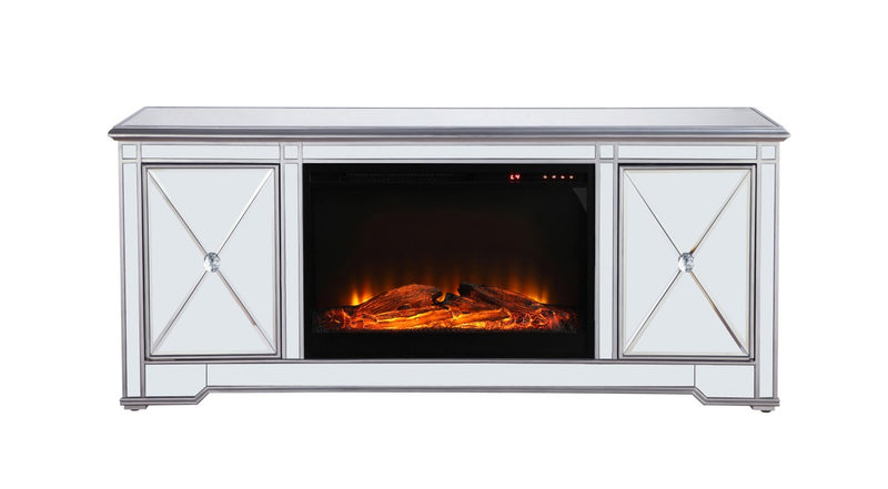 Elegant Lighting - MF601S-F1 - TV Stand With Fireplace Insert - Modern - Antique Silver