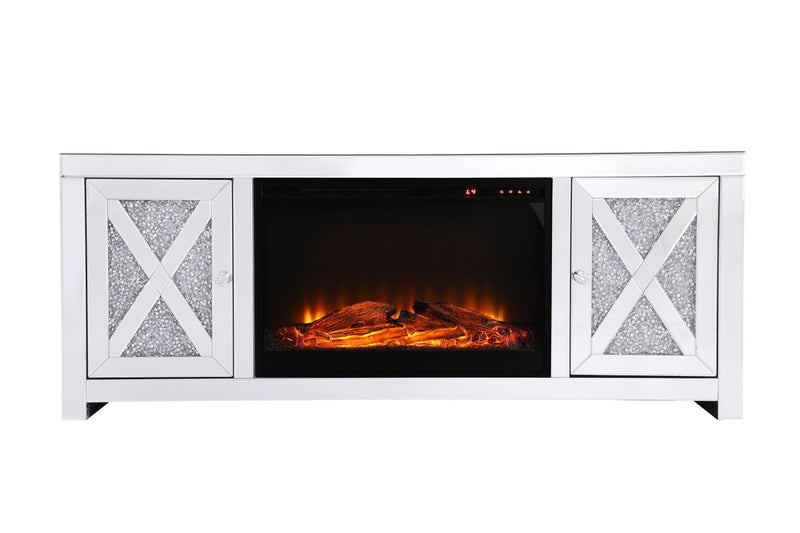 Elegant Lighting - MF9903-F1 - TV Stand With Log Insert Fireplace - Modern - Clear