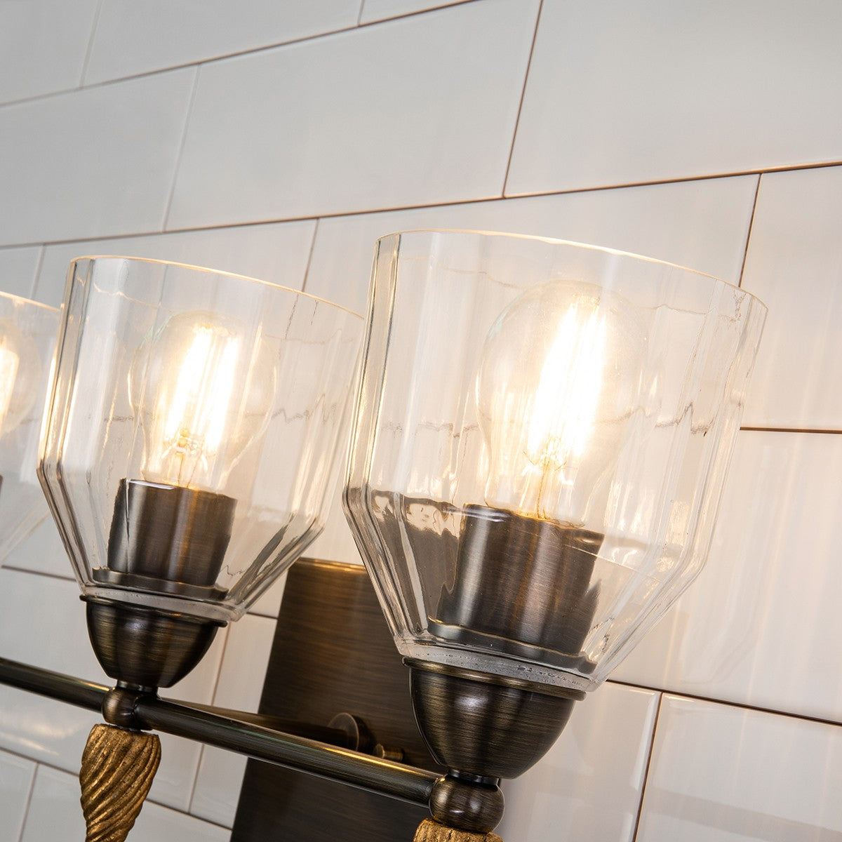 Lucas + McKearn - BB1000DB-3-F2G - Three Light Vanity - Felice - Dark Bronze