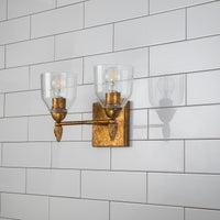 Lucas + McKearn - BB1000G-2-F2G - Two Light Vanity - Felice - Gold