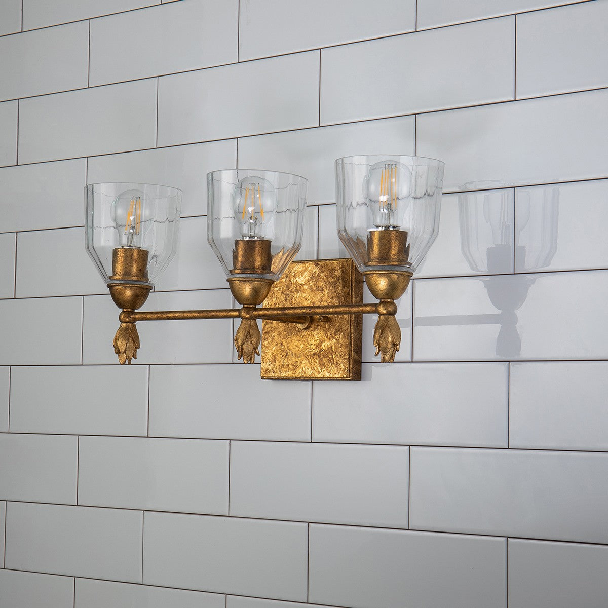 Lucas + McKearn - BB1000G-3-F1G - Three Light Vanity - Felice - Gold