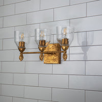 Lucas + McKearn - BB1000G-3-F1G - Three Light Vanity - Felice - Gold