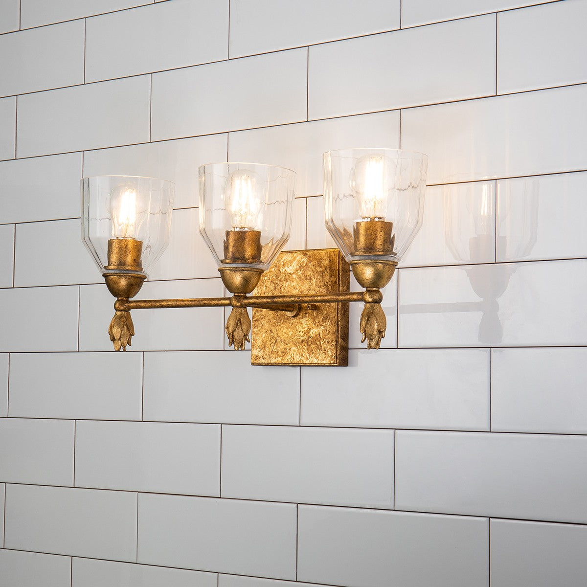 Lucas + McKearn - BB1000G-3-F1G - Three Light Vanity - Felice - Gold