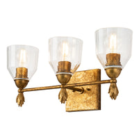 Lucas + McKearn - BB1000G-3-F1G - Three Light Vanity - Felice - Gold