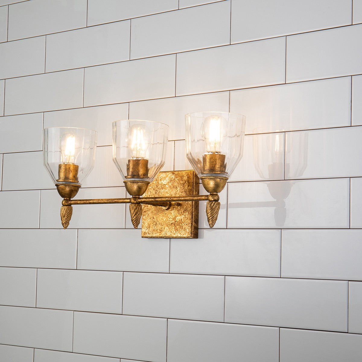 Lucas + McKearn - BB1000G-3-F2G - Three Light Vanity - Felice - Gold