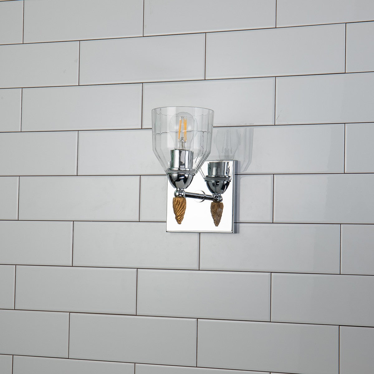 Lucas + McKearn - BB1000PC-1-F2G - One Light Wall Sconce - Felice - Polished Chrome