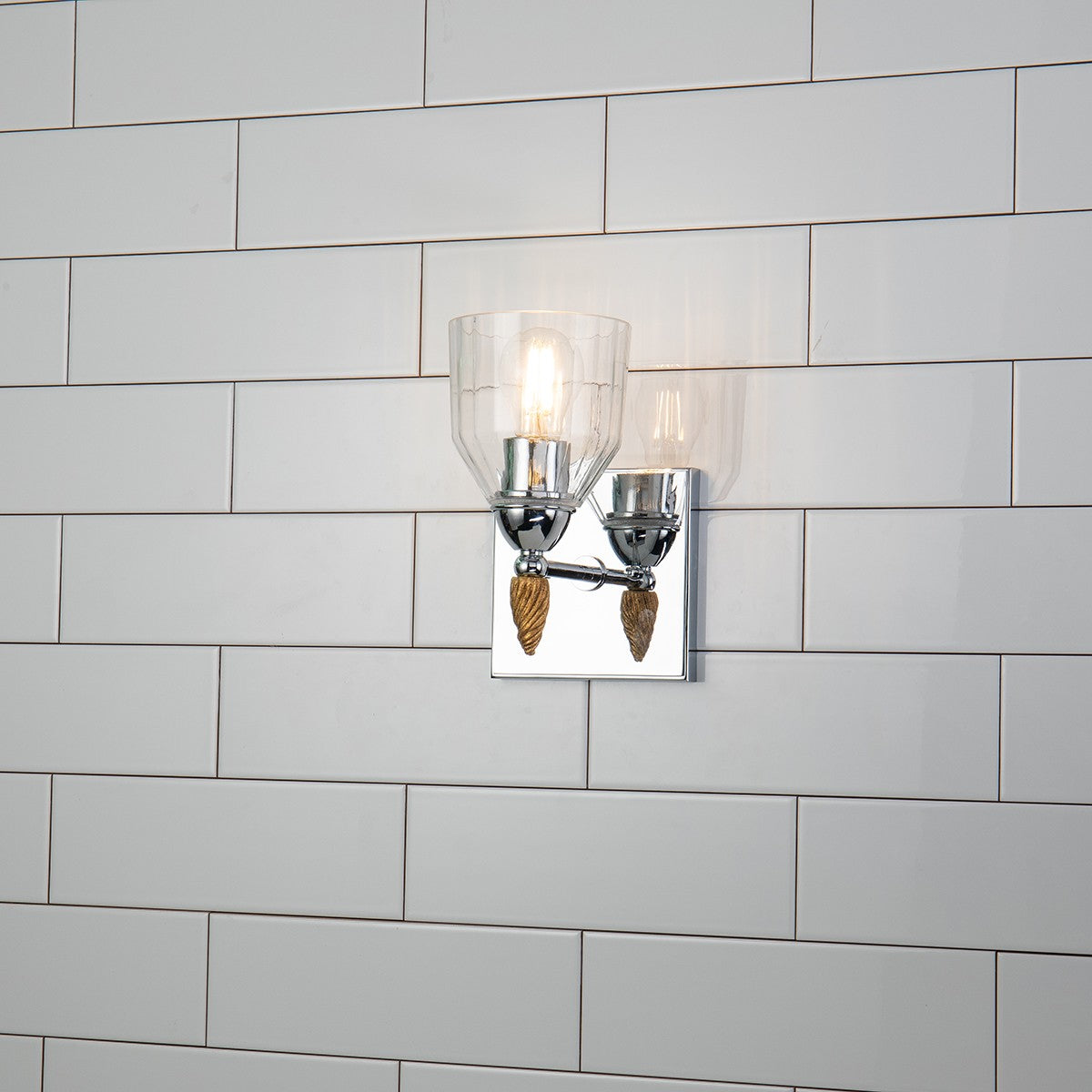 Lucas + McKearn - BB1000PC-1-F2G - One Light Wall Sconce - Felice - Polished Chrome