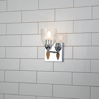 Lucas + McKearn - BB1000PC-1-F2G - One Light Wall Sconce - Felice - Polished Chrome
